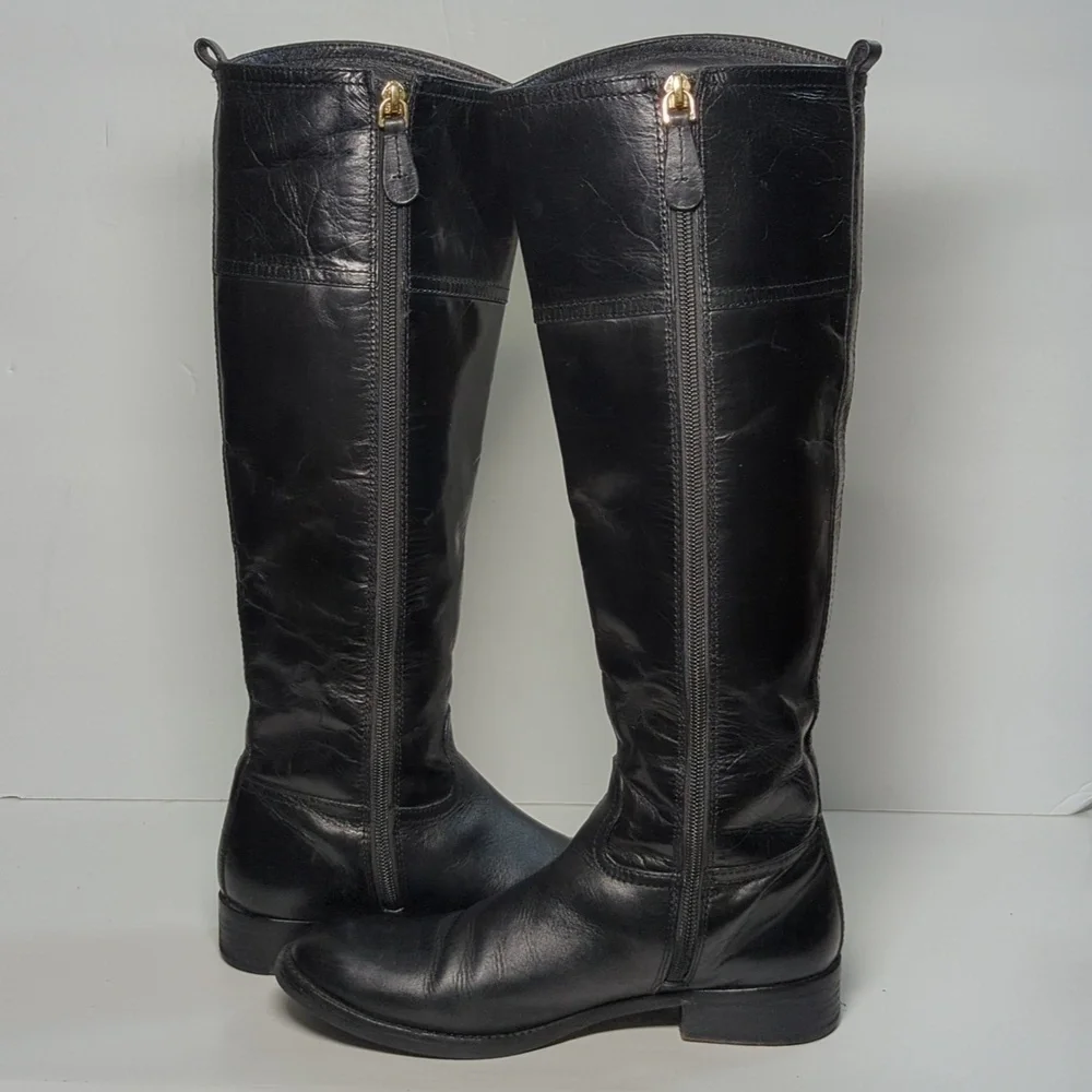 Tory Burch Kernan tall black Patterned boots women's size 6.5